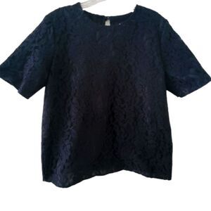 *Rare! Vintage Fritz & Floyd Black Lace Top Sz.8